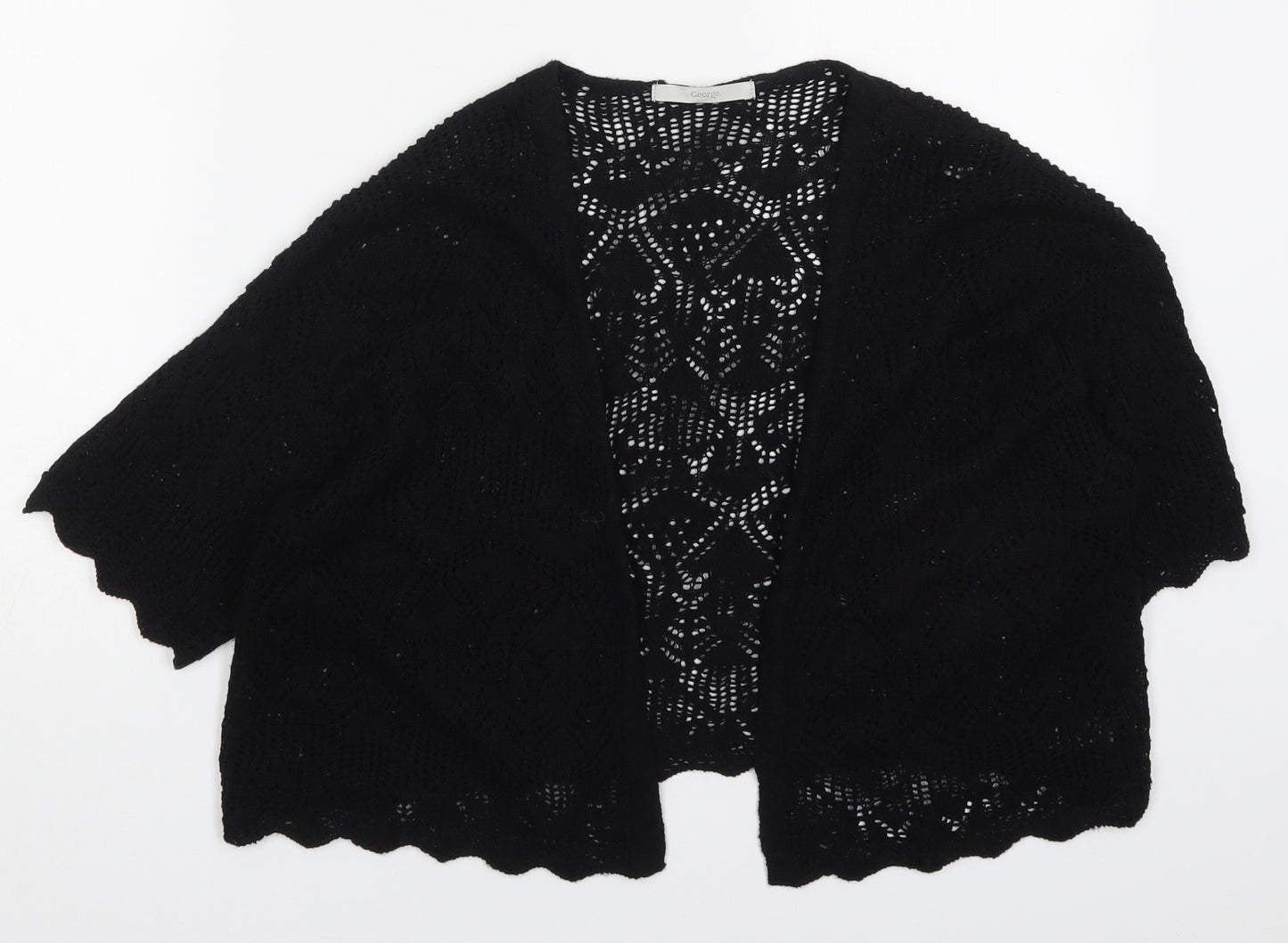 George Womens Black V-Neck  Cotton Cardigan Jumper Size 20