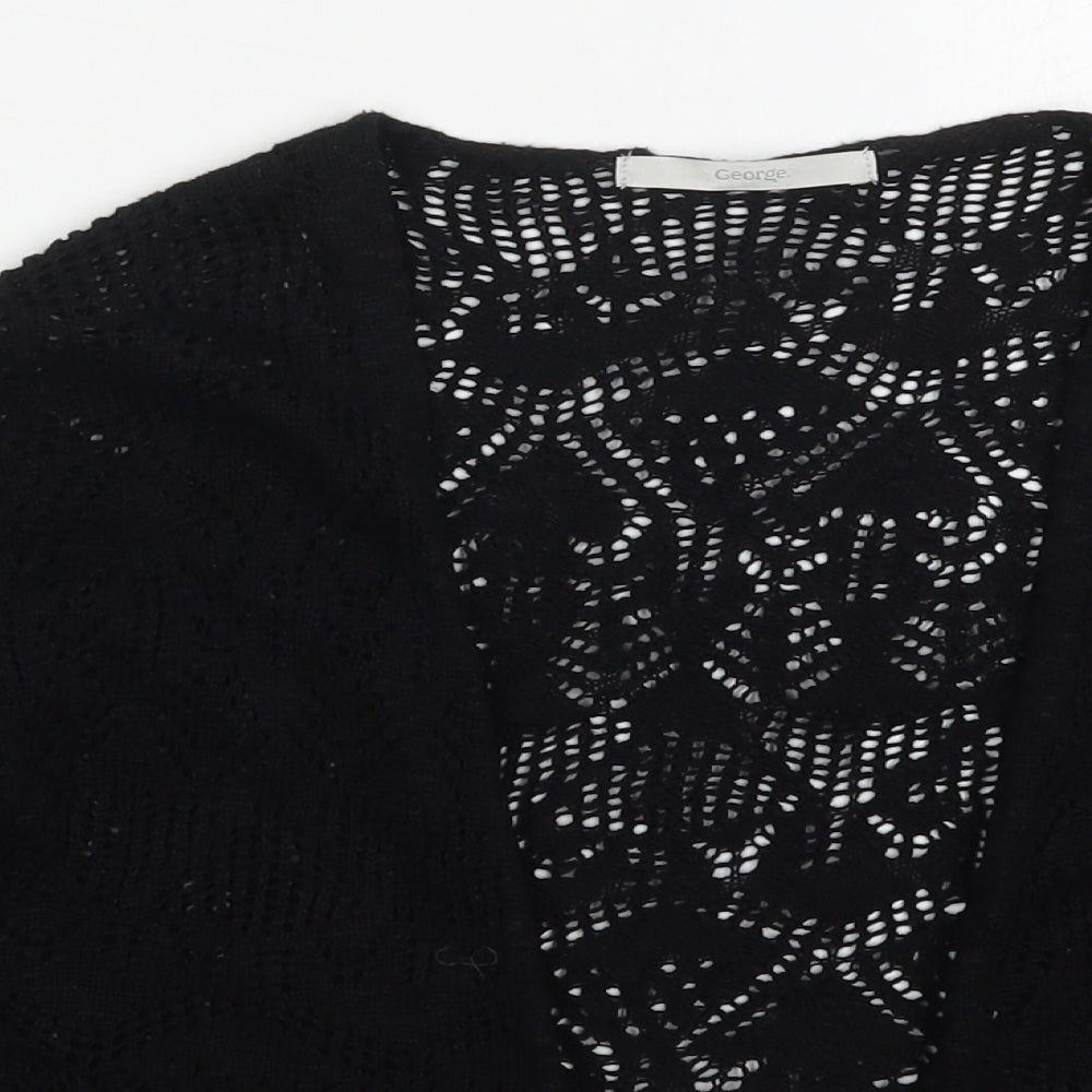 George Womens Black V-Neck  Cotton Cardigan Jumper Size 20