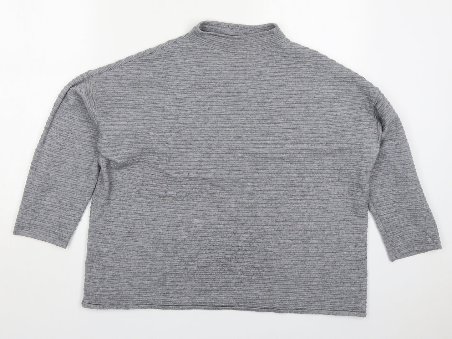 TU Womens Grey Round Neck  Viscose Pullover Jumper Size 16