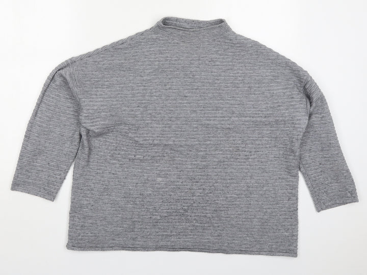 TU Womens Grey Round Neck  Viscose Pullover Jumper Size 16