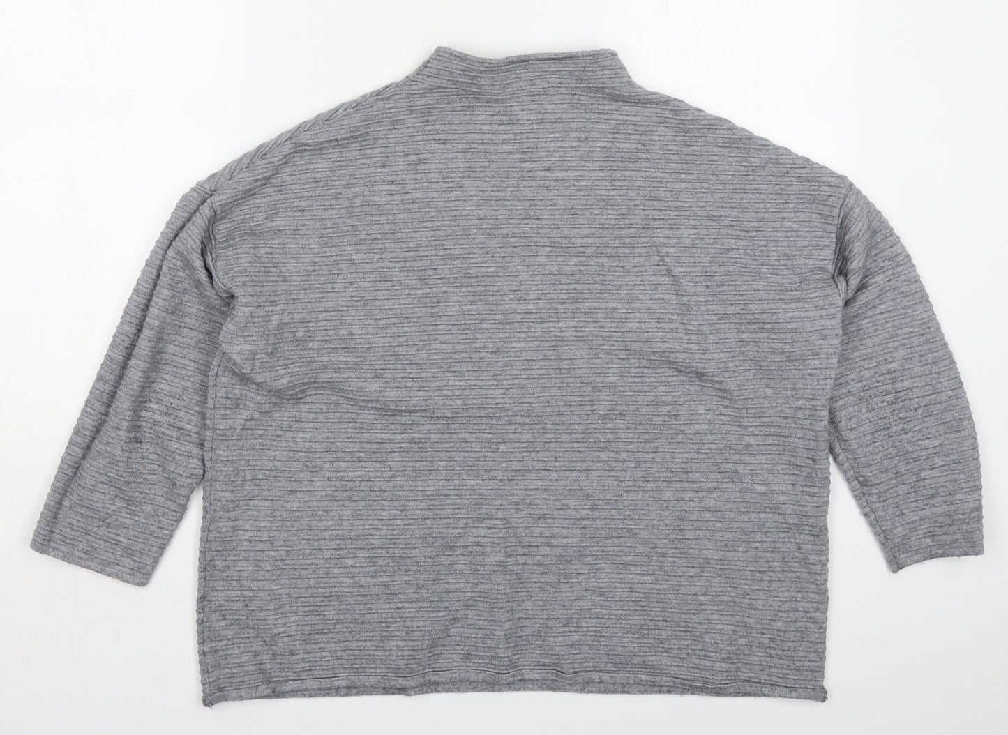 TU Womens Grey Round Neck  Viscose Pullover Jumper Size 16
