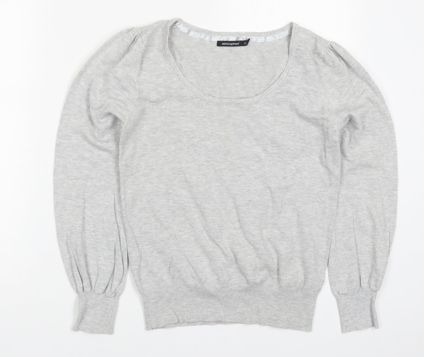 Atmosphere Womens Grey Round Neck  Viscose Pullover Jumper Size 12