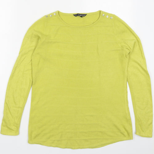 Bonmarché Womens Green Round Neck  Acrylic Pullover Jumper Size 10