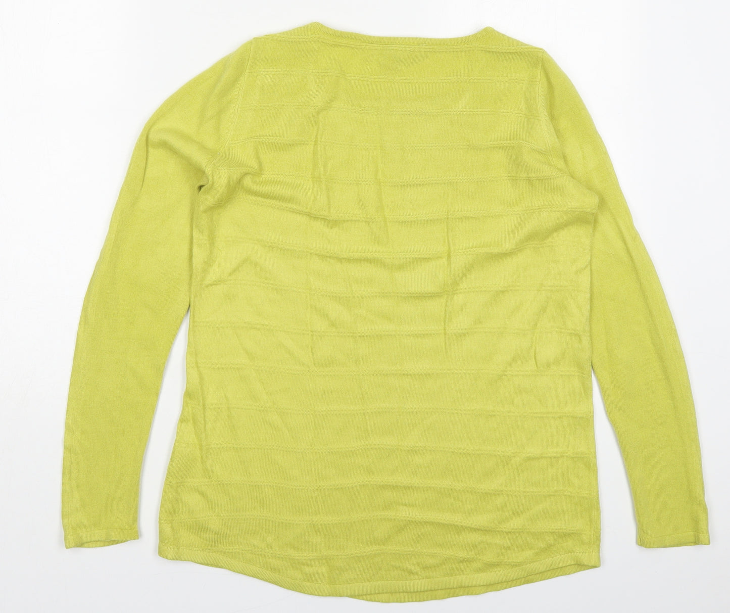 Bonmarché Womens Green Round Neck  Acrylic Pullover Jumper Size 10
