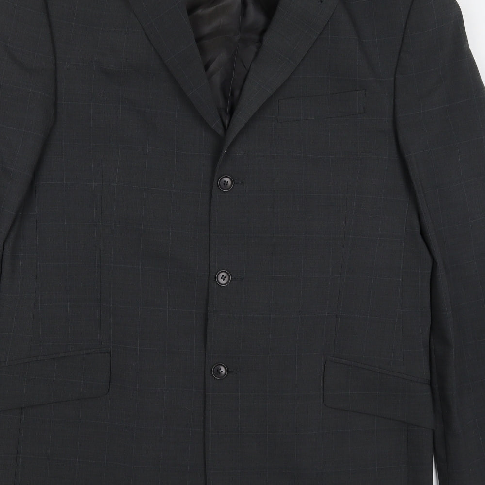 NEXT Mens Grey Check Polyester Jacket Suit Jacket Size 42