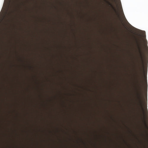 NEXT Womens Brown  Cotton Basic Tank Size 20 Round Neck