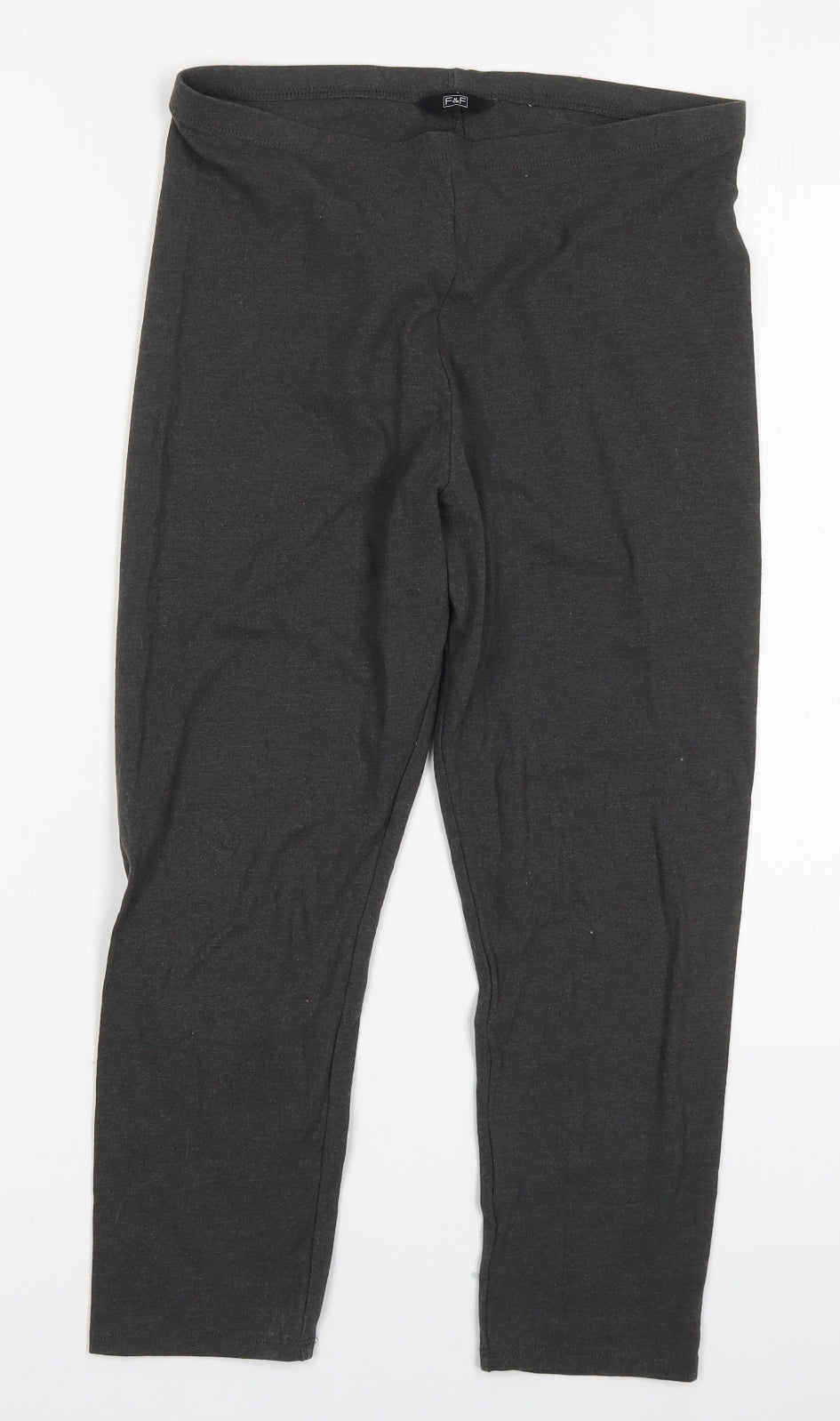 F&F Womens Grey  Cotton Carrot Leggings Size 14 L22 in