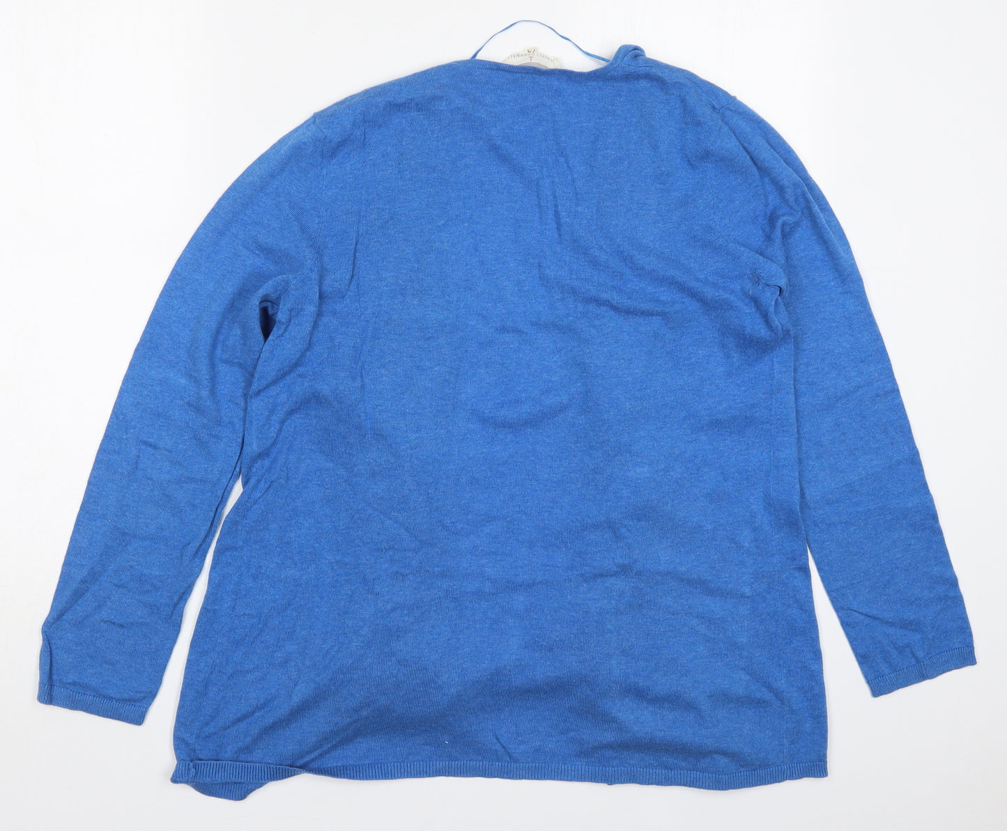 Seasalt Cornwall Womens Blue V-Neck  Cotton Cardigan Jumper Size 12