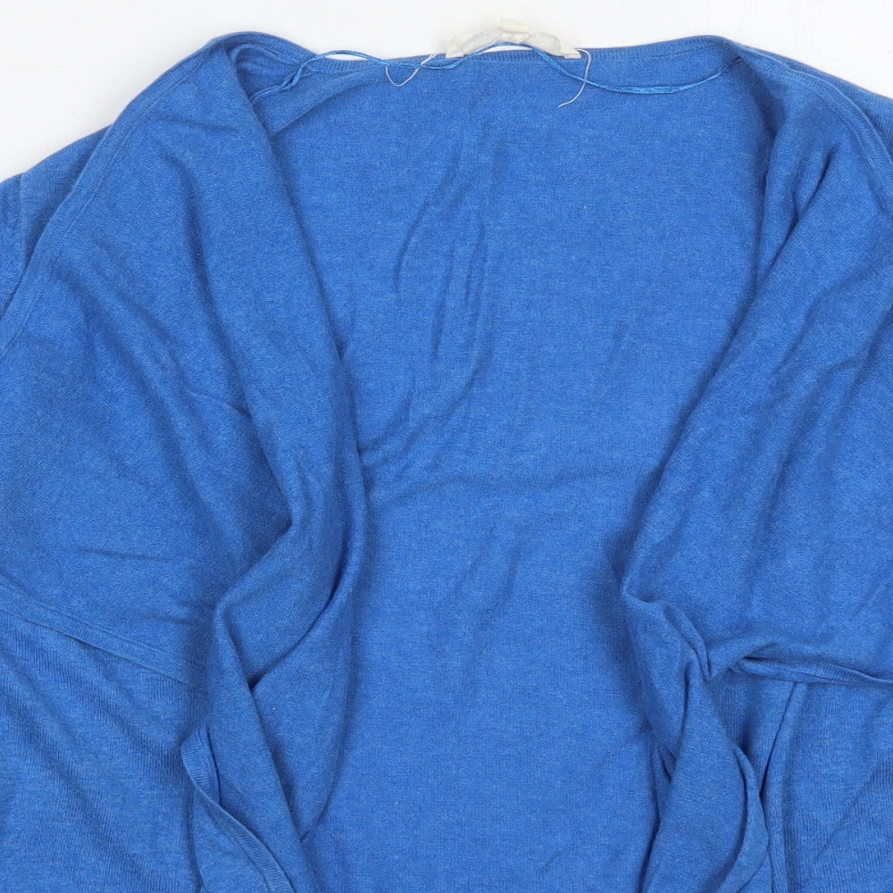 Seasalt Cornwall Womens Blue V-Neck  Cotton Cardigan Jumper Size 12