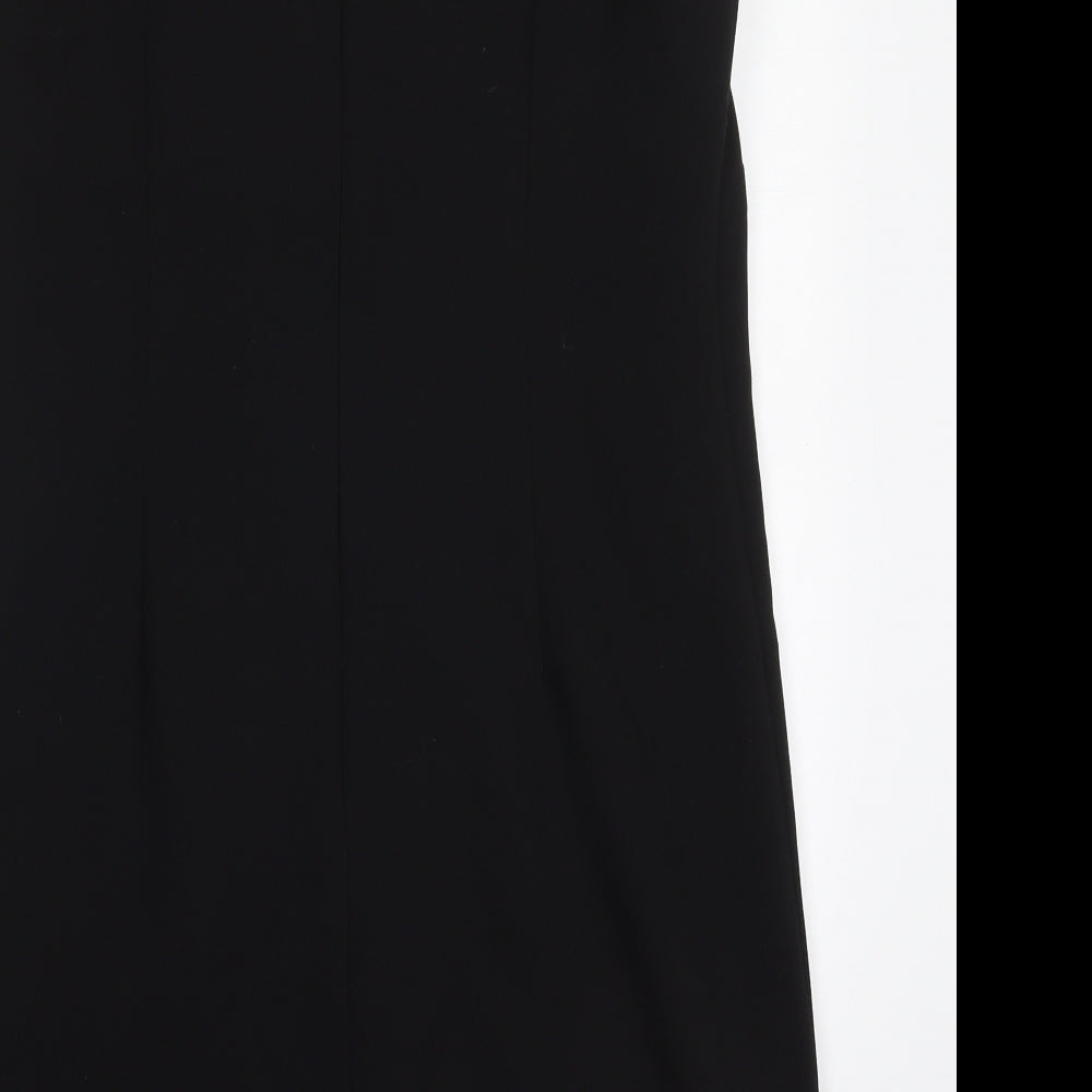 F&F Womens Black Striped Polyester A-Line  Size 14  Round Neck Zip - Orange