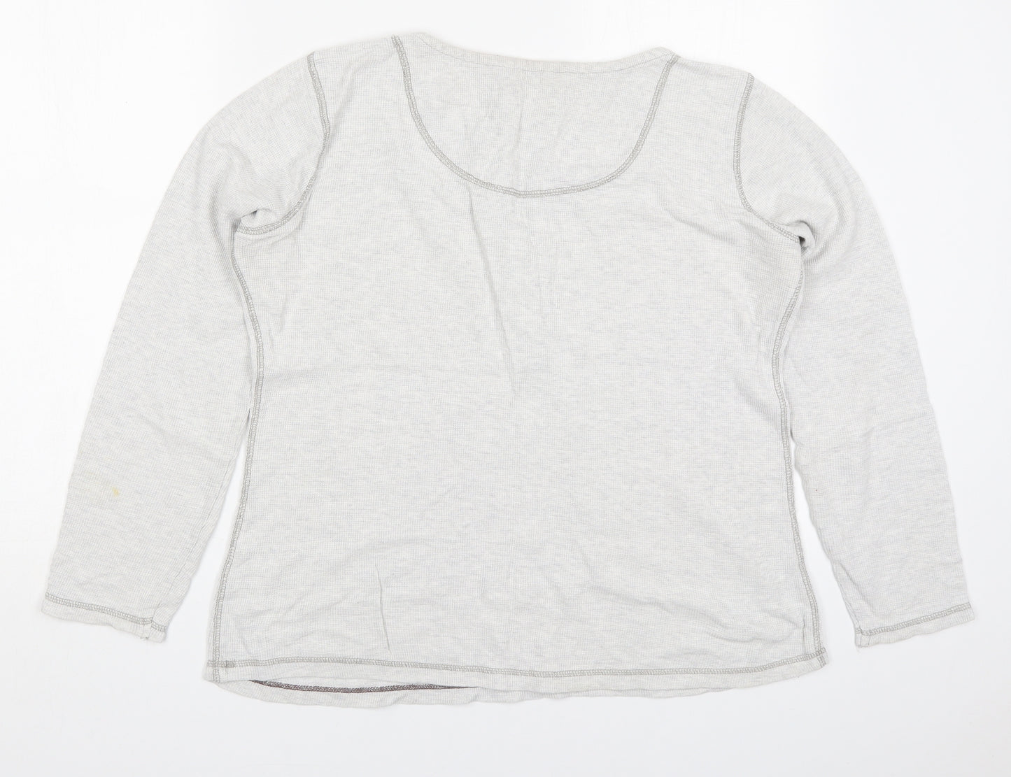 NEXT Womens Grey  Cotton Basic T-Shirt Size 14 Henley