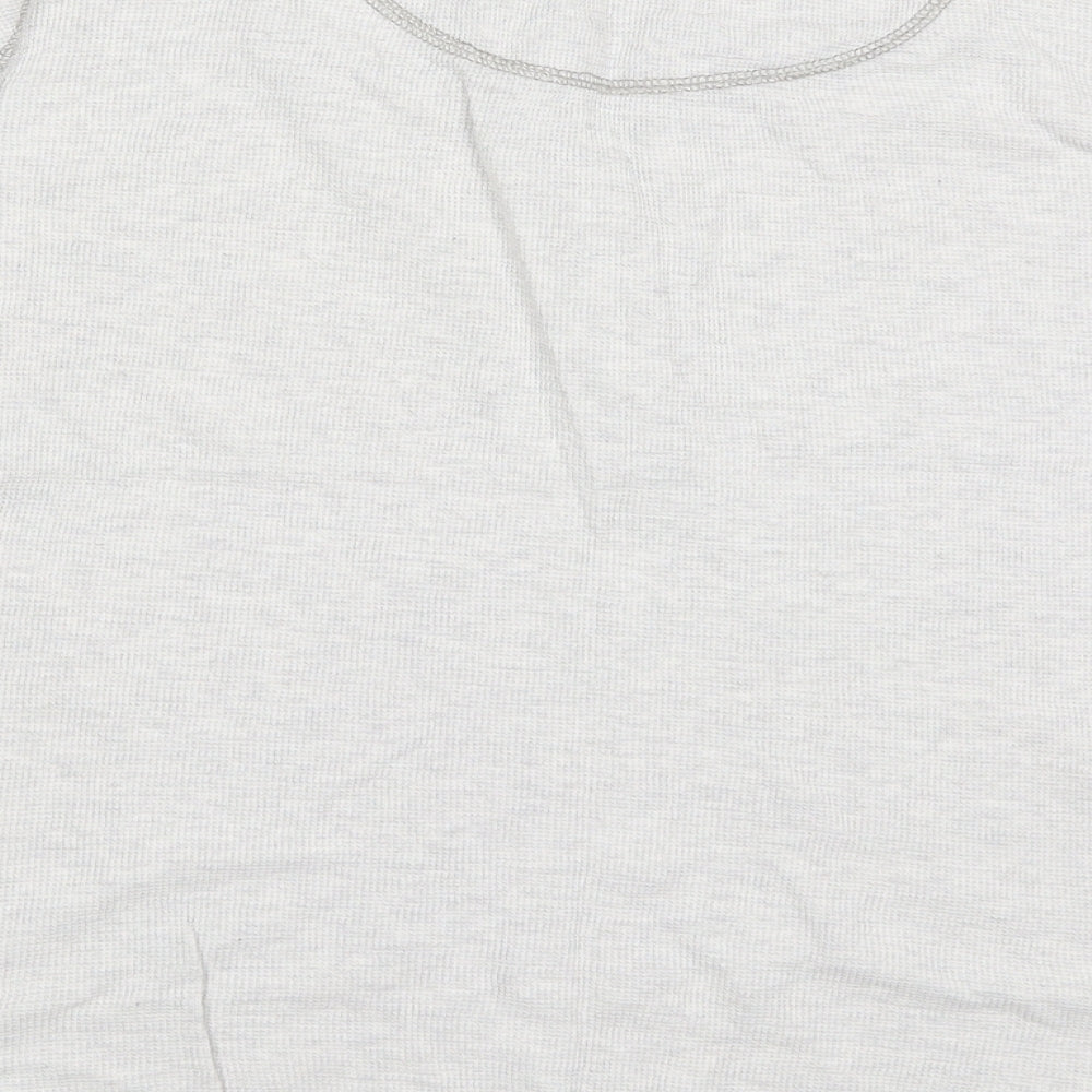 NEXT Womens Grey  Cotton Basic T-Shirt Size 14 Henley