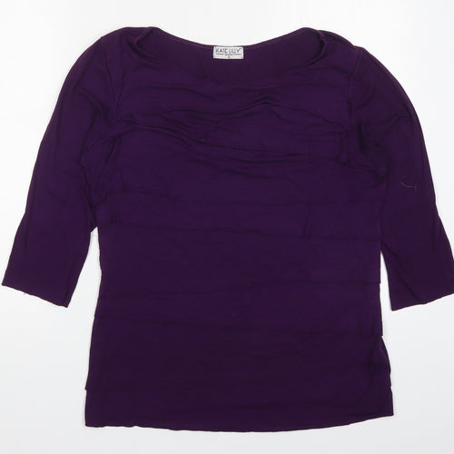 Kate Lilly Womens Purple  Viscose Basic  Size 16 Round Neck