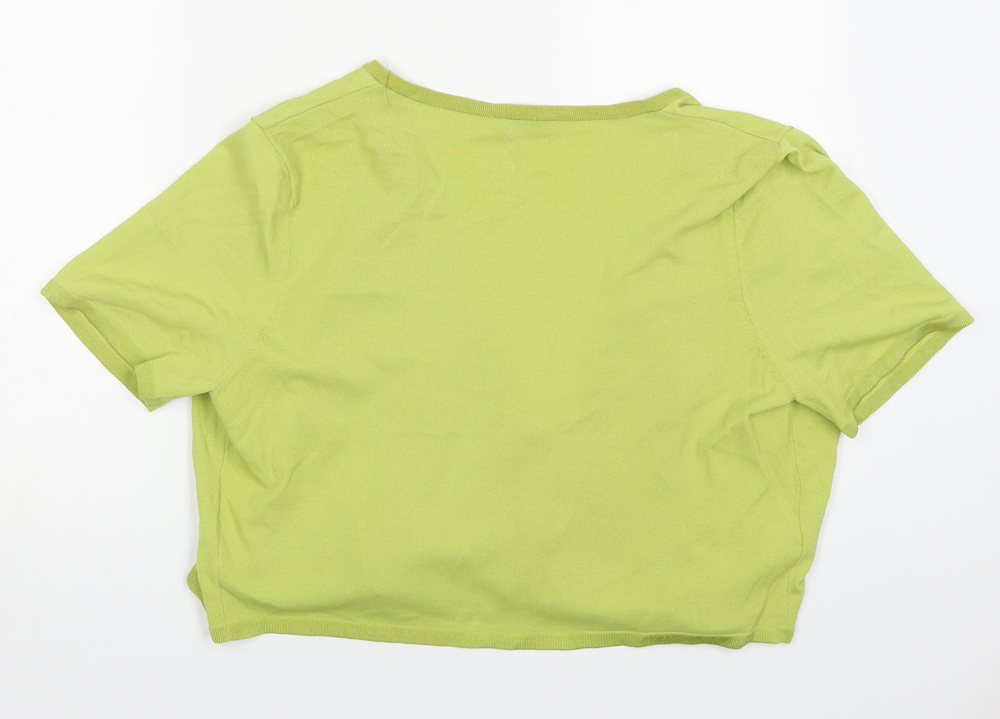 Country Casuals Womens Green V-Neck  Viscose Cardigan Jumper Size 14