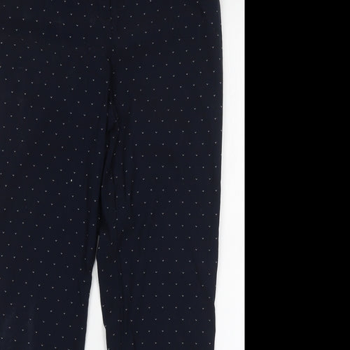 Monsoon Womens Blue Geometric Viscose Trousers  Size 12 L27 in Regular Hook & Eye