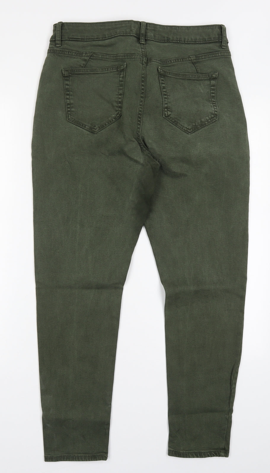 Marks and Spencer Womens Green  Lyocell Skinny Jeans Size 16 L27 in Regular Button