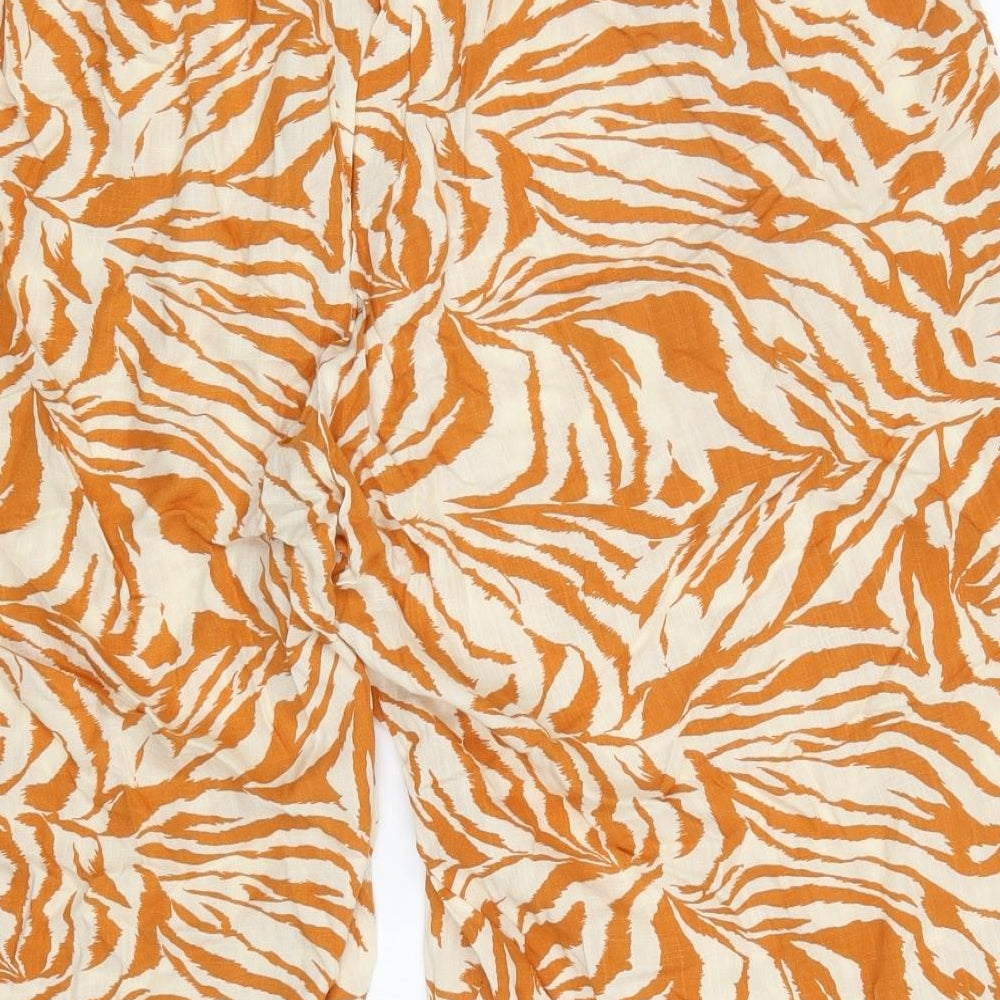 George Womens Orange Animal Print Viscose Cropped Trousers Size 20 L22 in Regular
