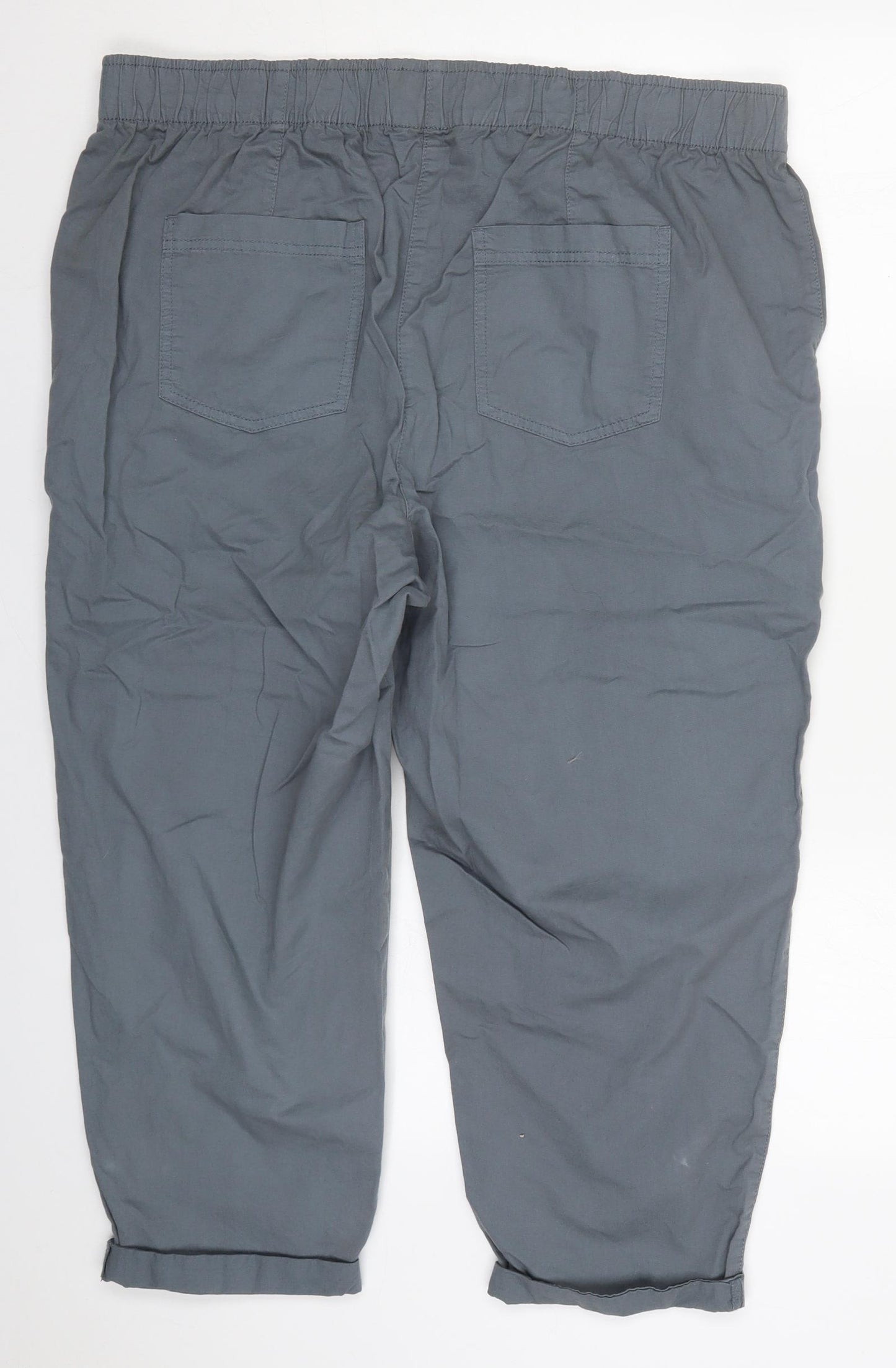 George Womens Blue  Cotton Cropped Trousers Size 20 L22 in Regular