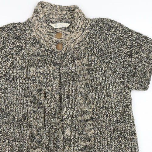 BHS Womens Brown Round Neck  Acrylic Cardigan Jumper Size 12