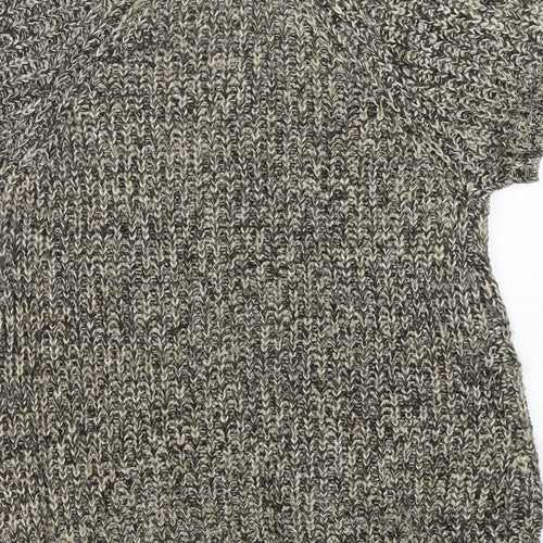 BHS Womens Brown Round Neck  Acrylic Cardigan Jumper Size 12