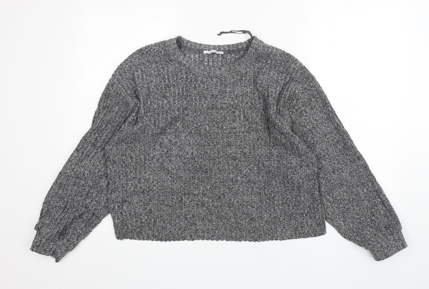 Zara Womens Grey Round Neck  Polyester Pullover Jumper Size M