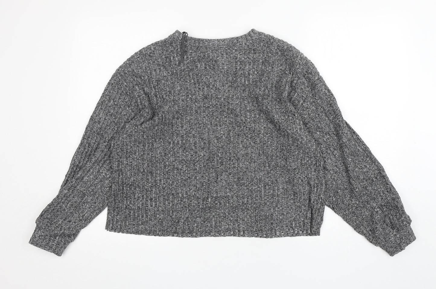 Zara Womens Grey Round Neck  Polyester Pullover Jumper Size M