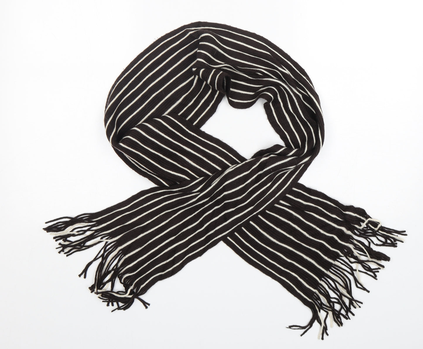 Preworn  Womens Brown Striped   Scarf