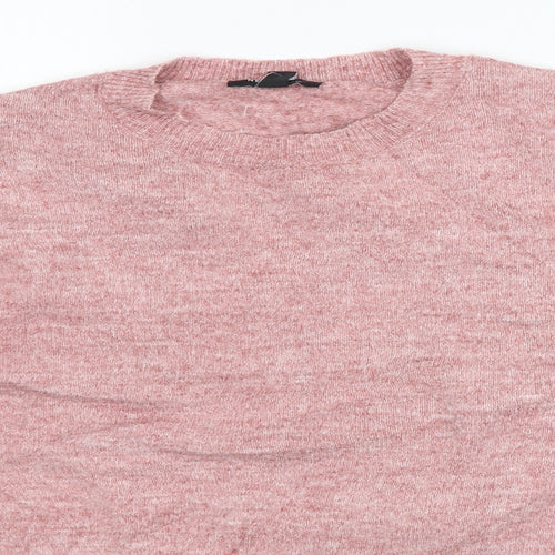 New Look Womens Pink Round Neck  Polyester Pullover Jumper Size S