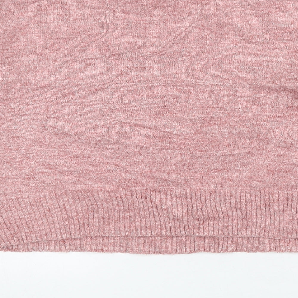 New Look Womens Pink Round Neck  Polyester Pullover Jumper Size S