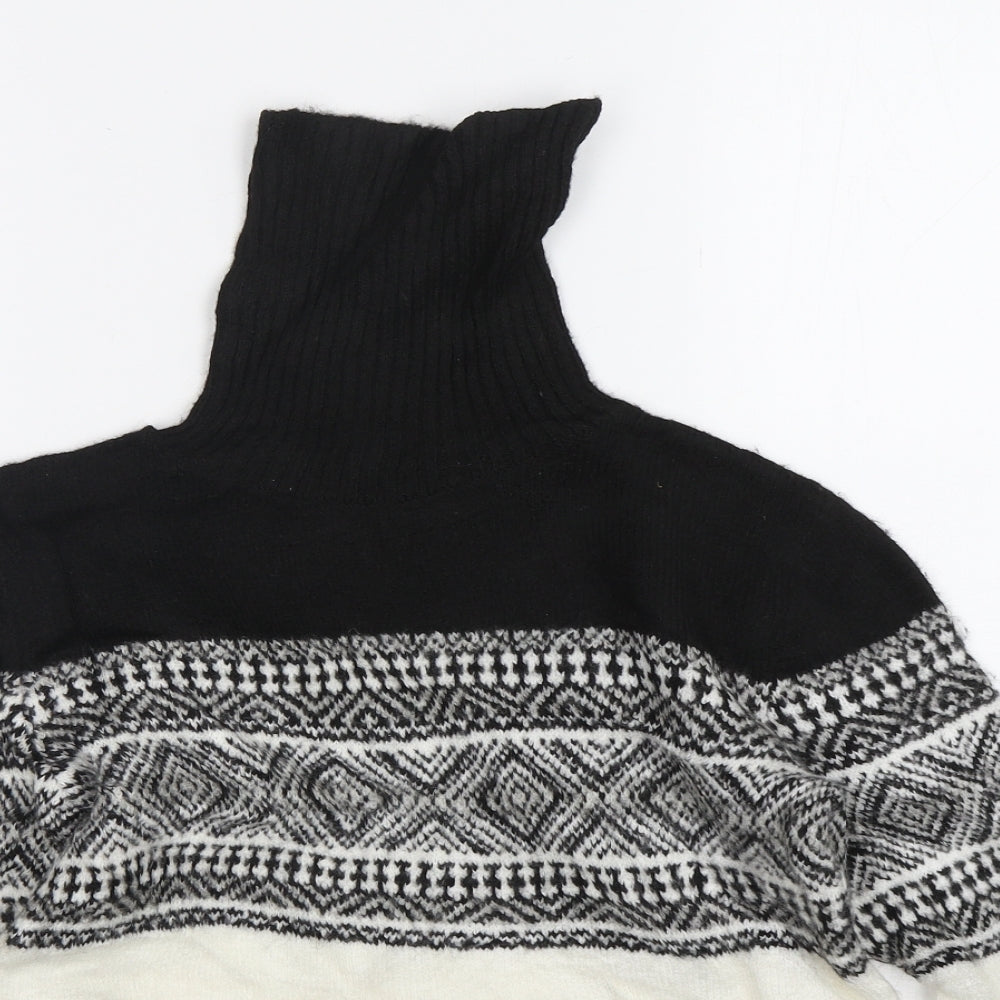 NEXT Girls Multicoloured Roll Neck Argyle/Diamond Acrylic Pullover Jumper Size 8 Years