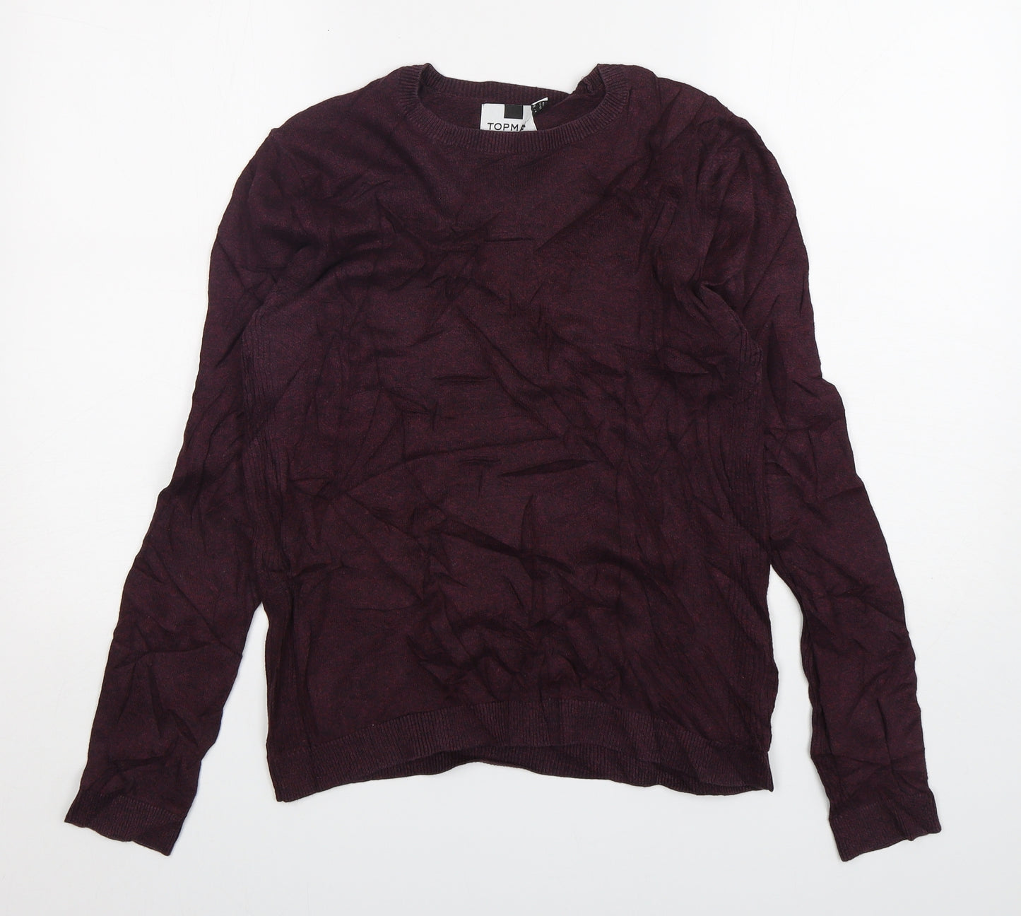 Topman Mens Purple Round Neck  Cotton Pullover Jumper Size S
