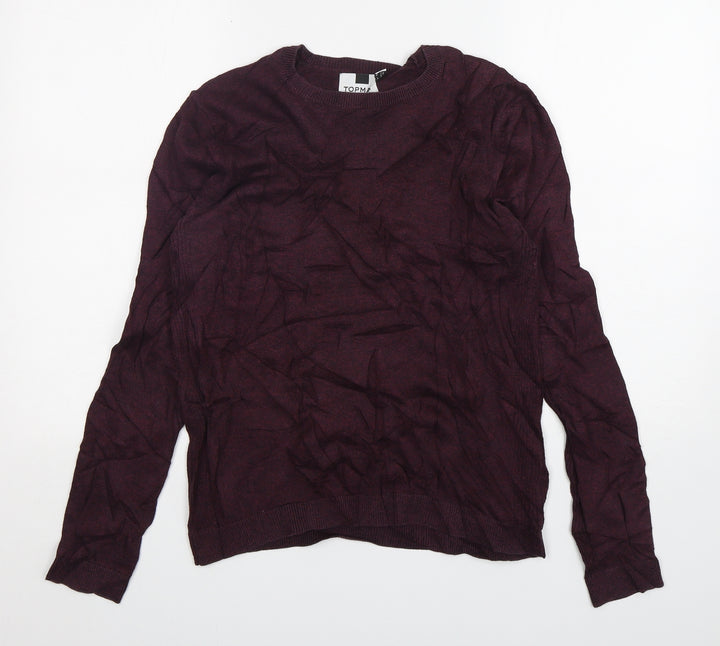 Topman Mens Purple Round Neck  Cotton Pullover Jumper Size S