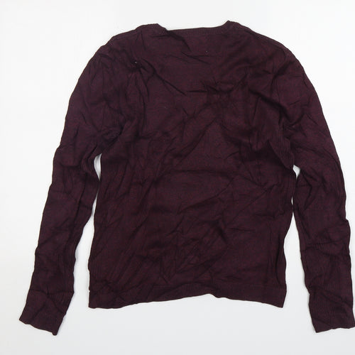Topman Mens Purple Round Neck  Cotton Pullover Jumper Size S