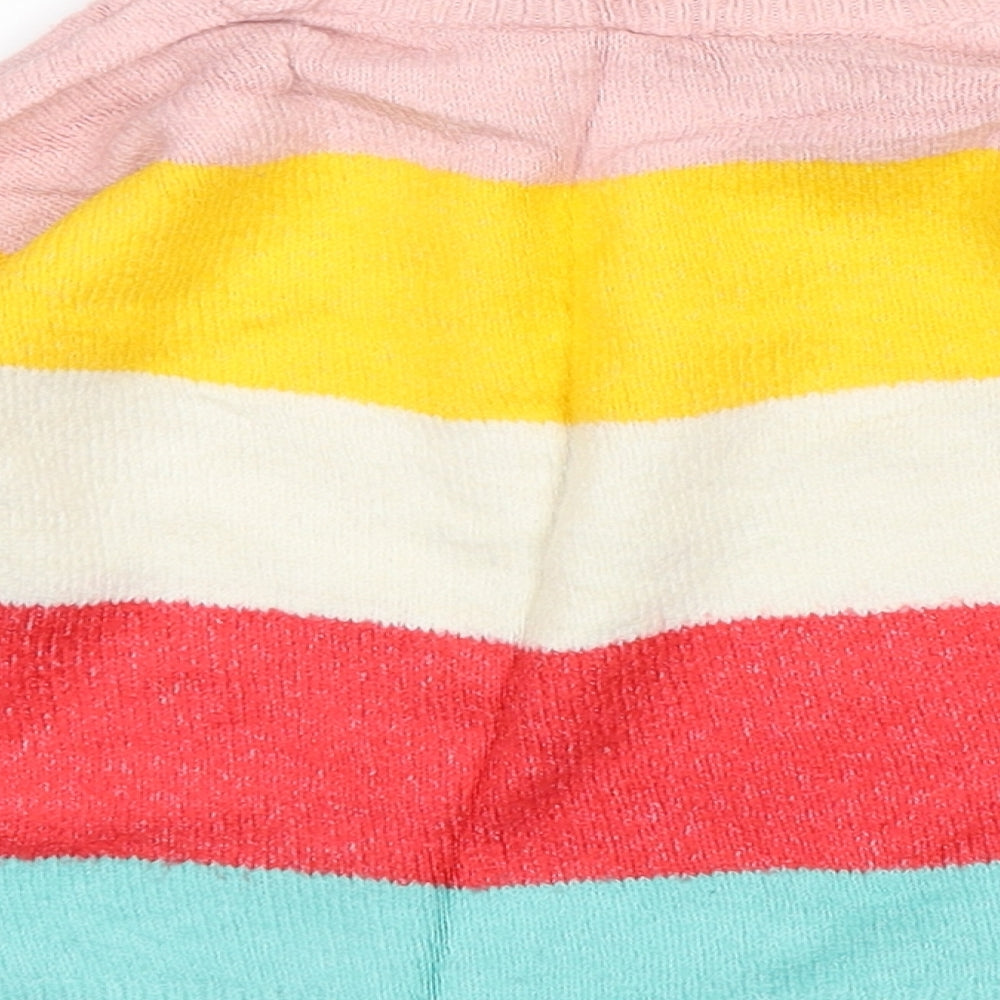 H&M Girls Multicoloured Striped Acrylic Pullover Jumper Size 12-18 Months