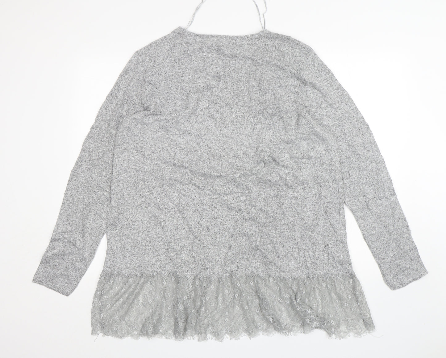 Zara Womens Grey Round Neck  Polyester Pullover Jumper Size XL