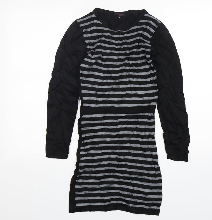 Stella Morgan Womens Multicoloured Round Neck Striped Viscose Pullover Jumper Size 8