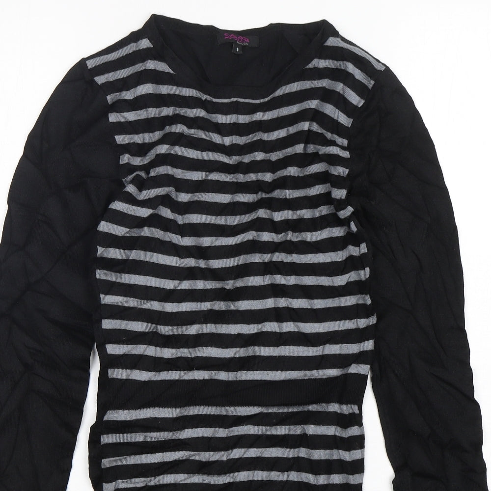Stella Morgan  Womens Multicoloured Round Neck Striped Viscose Pullover Jumper Size 8