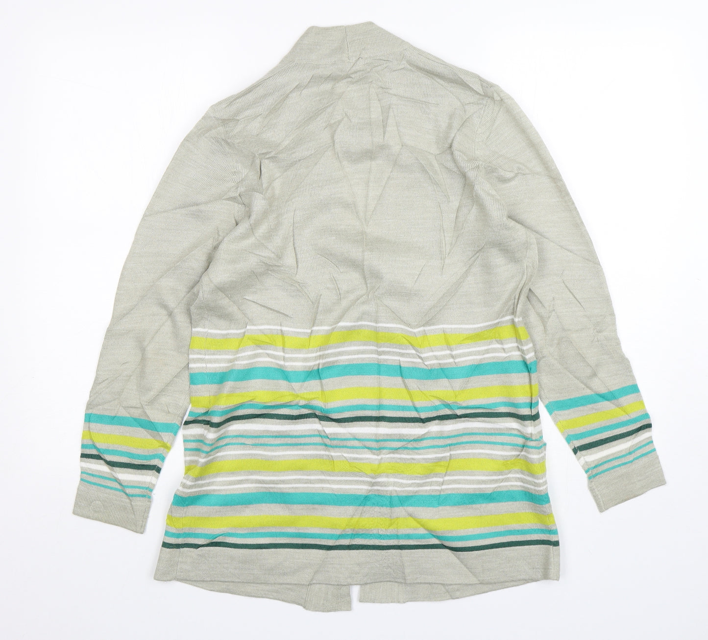 Emerco Womens Multicoloured V-Neck Striped Acrylic Cardigan Jumper Size 10
