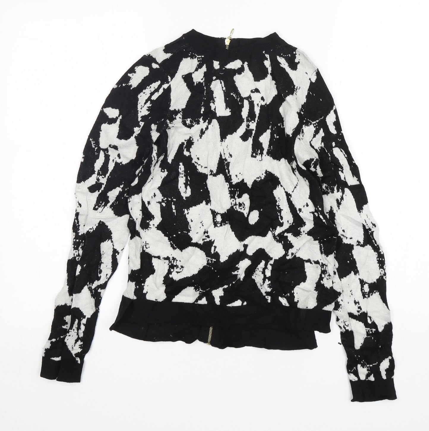 H&M Womens Multicoloured Round Neck Animal Print Viscose Pullover Jumper Size XS
