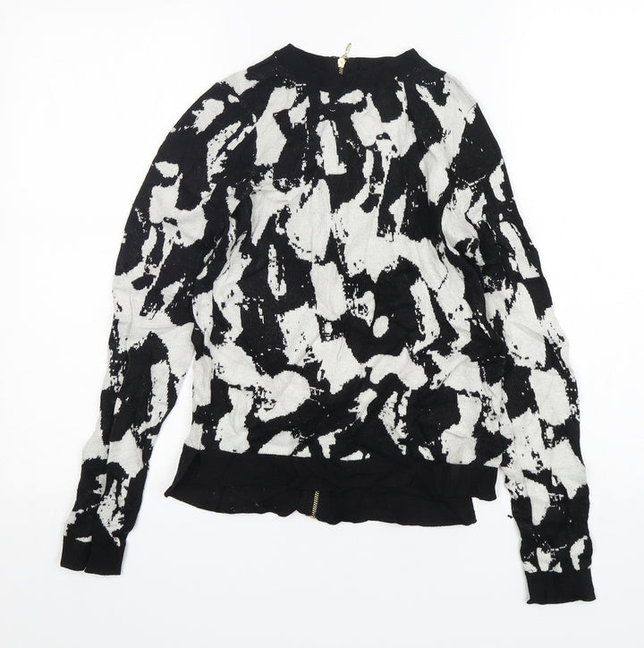 H&M Womens Multicoloured Round Neck Animal Print Viscose Pullover Jumper Size XS