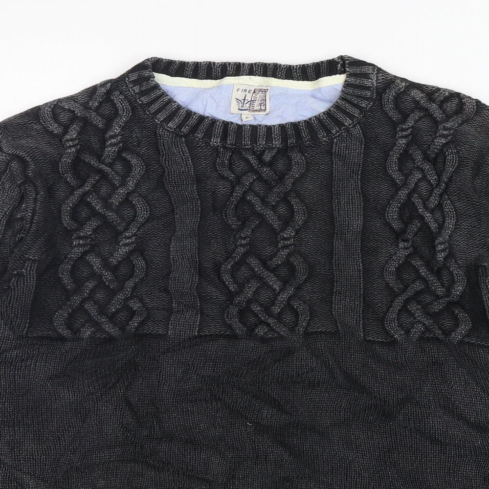 Firetrap Mens Grey Round Neck  Cotton Pullover Jumper Size XL