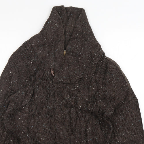 M&S Mens Brown V-Neck  Acrylic Pullover Jumper Size S