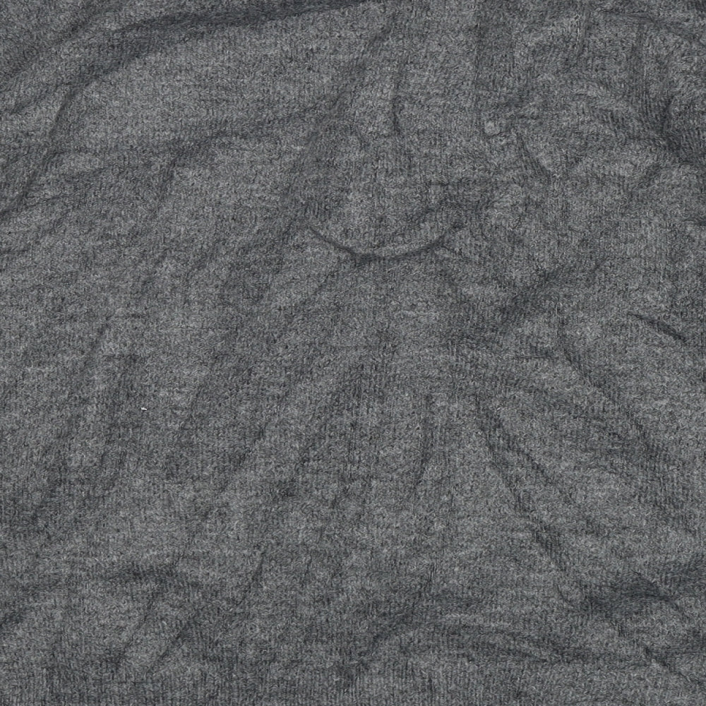 M&Co Womens Grey V-Neck  Acrylic Pullover Jumper Size 16