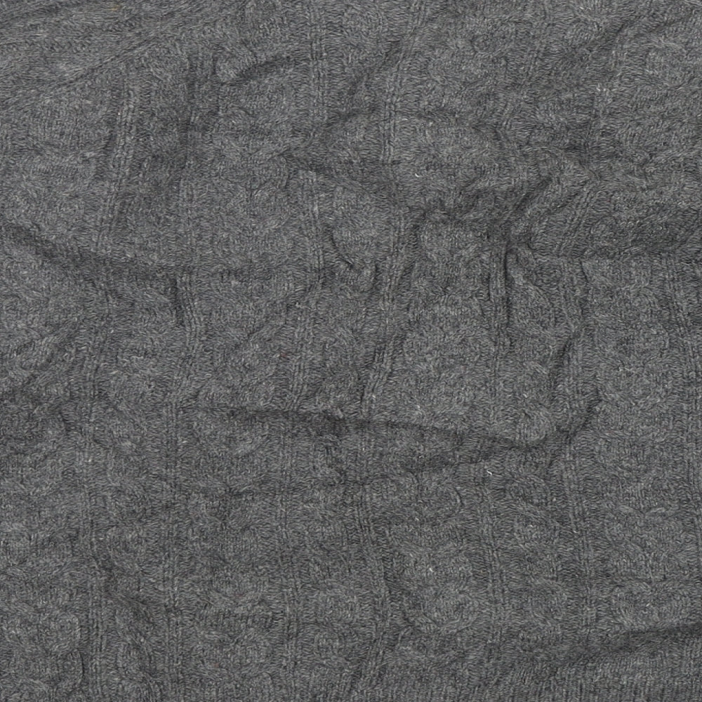 Woolovers Womens Grey V-Neck  Polyester Cardigan Jumper Size XL