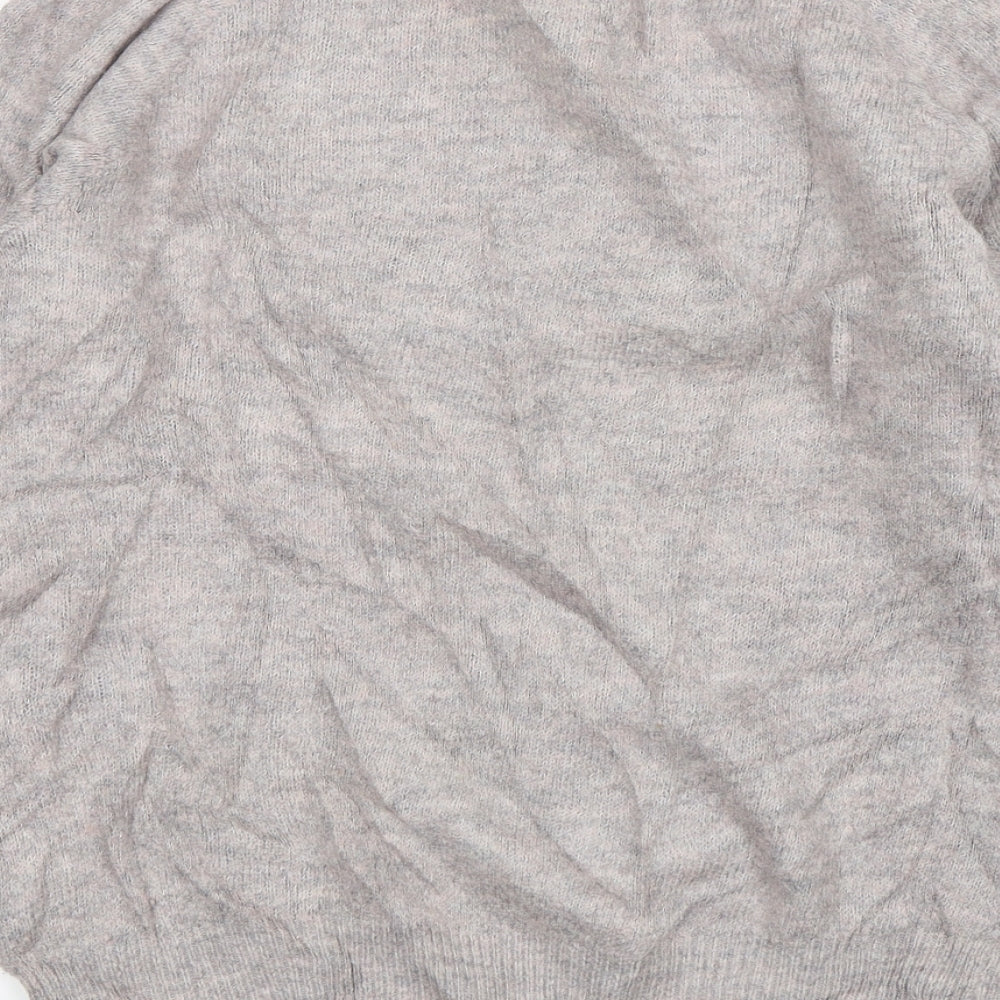 H&M Womens Pink V-Neck  Acrylic Pullover Jumper Size XS