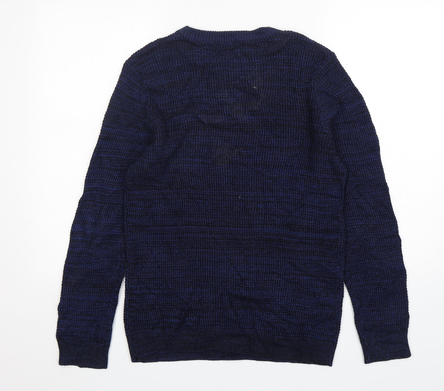 H&M Mens Blue Round Neck  Acrylic Pullover Jumper Size S