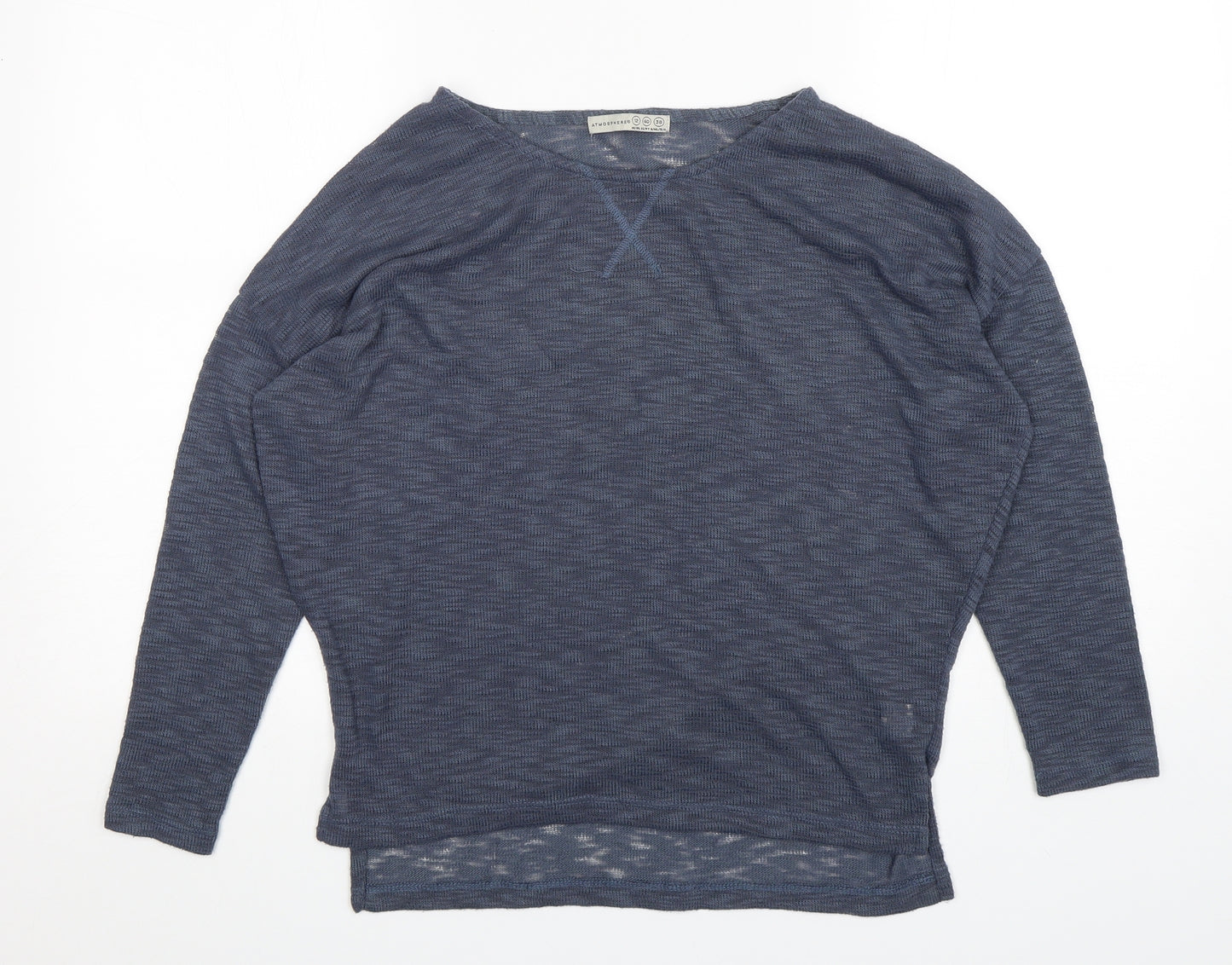 Atmosphere  Womens Blue Round Neck  Polyester Pullover Jumper Size 12