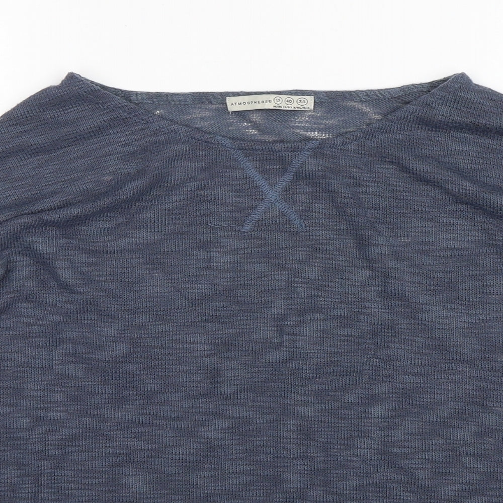 Atmosphere  Womens Blue Round Neck  Polyester Pullover Jumper Size 12