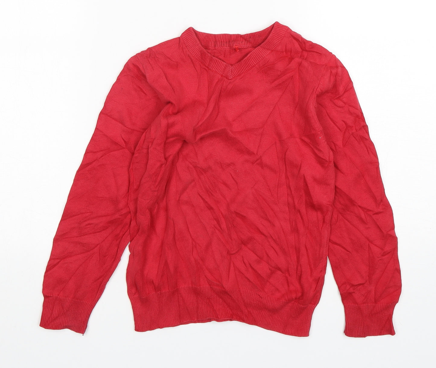 Gorge Boys Red V-Neck  Cotton Pullover Jumper Size 6-7 Years   - school wear