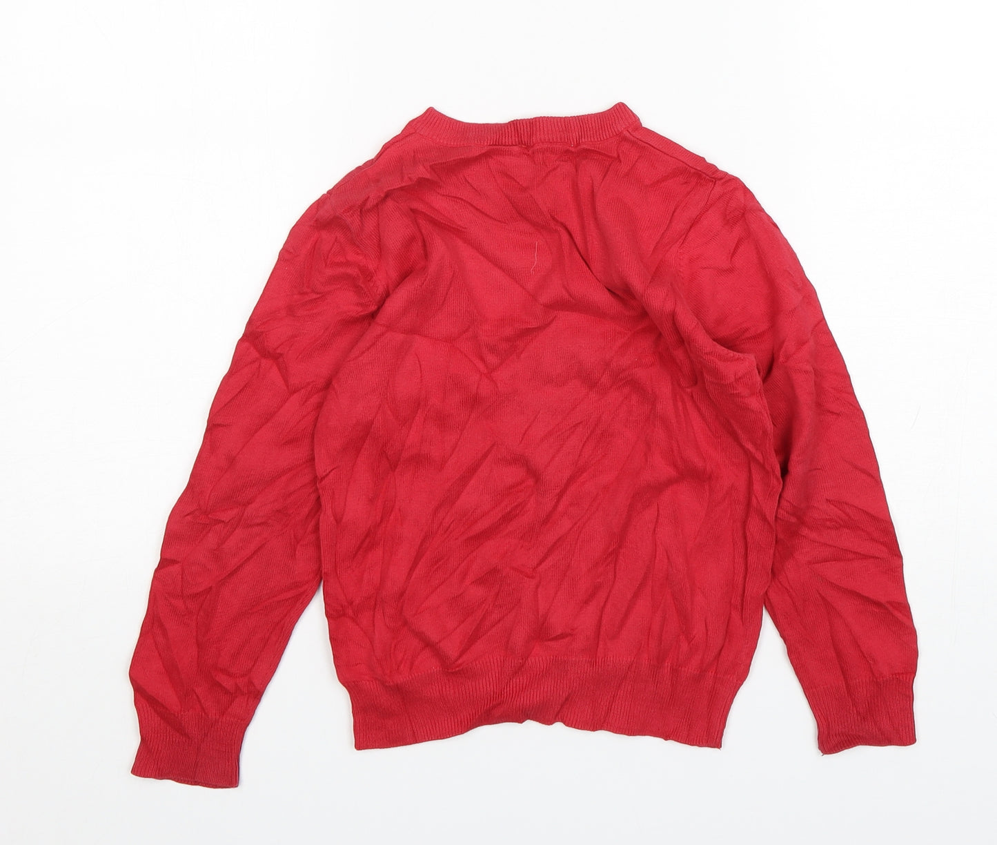 Gorge Boys Red V-Neck  Cotton Pullover Jumper Size 6-7 Years   - school wear